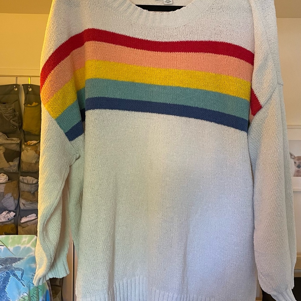 Colorful Striped Oversized Sweater
